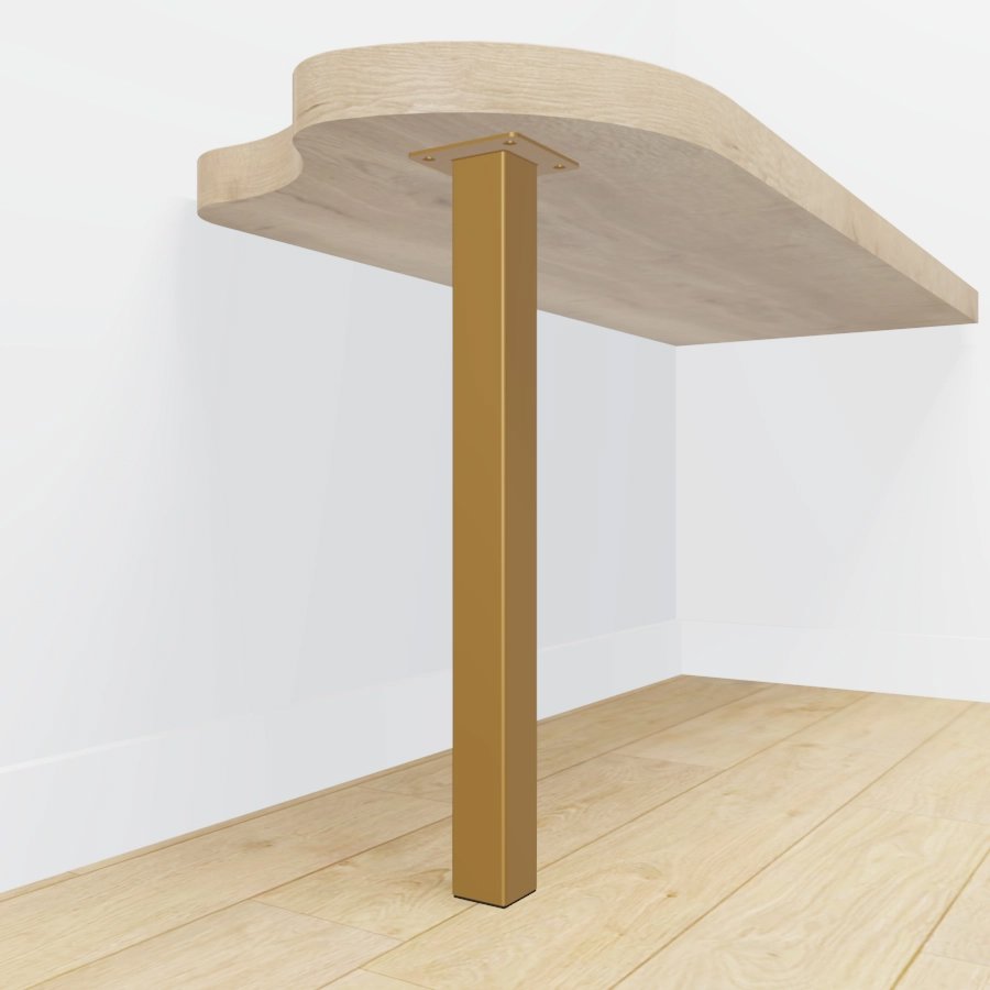 Gouden tafelpoot vierkant