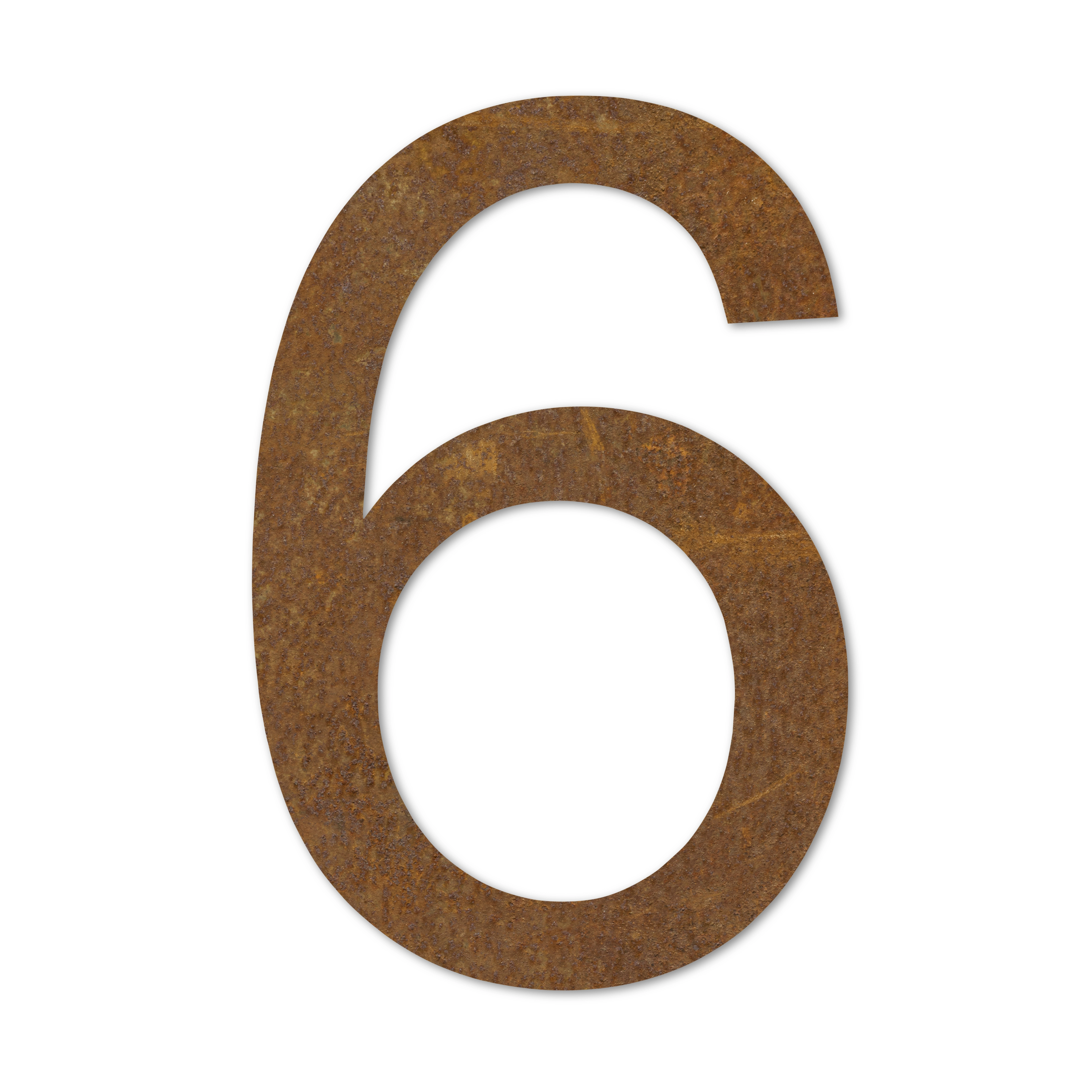 LIROdesign – Huisnummer cortenstaal 30cm – Nr. 6