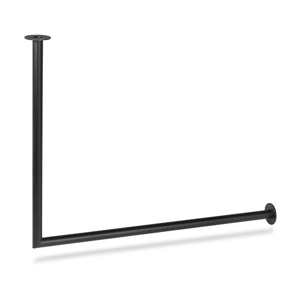 Kledingroede zwart hoek Ø32