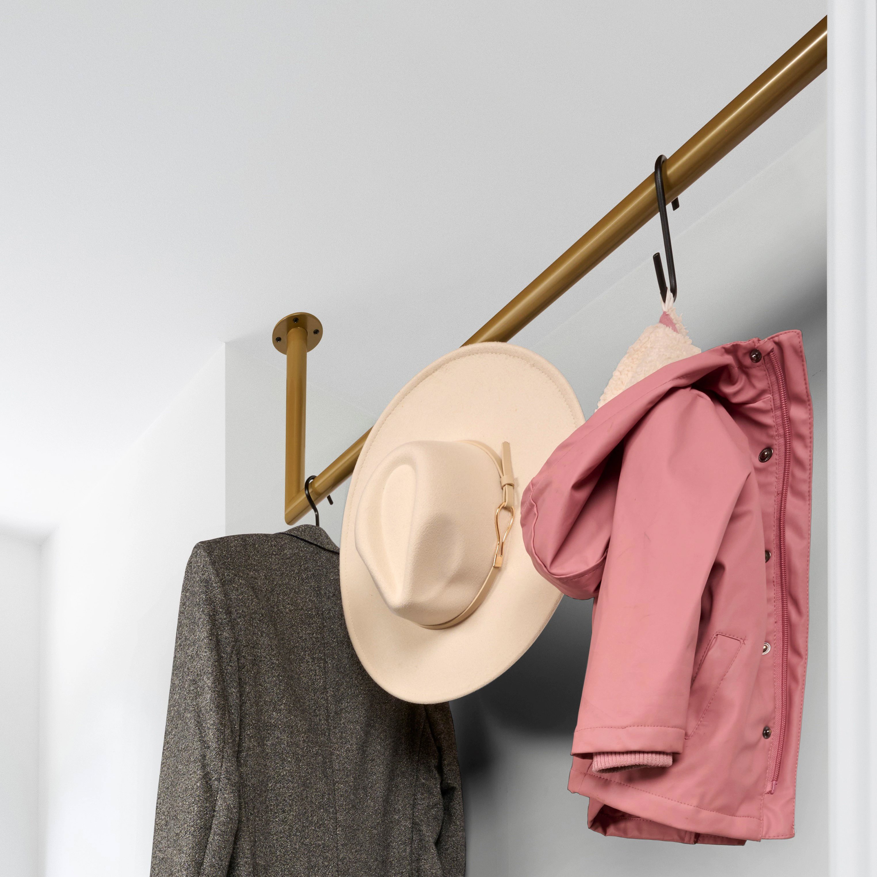 Garderobestang goud hoek Ø32