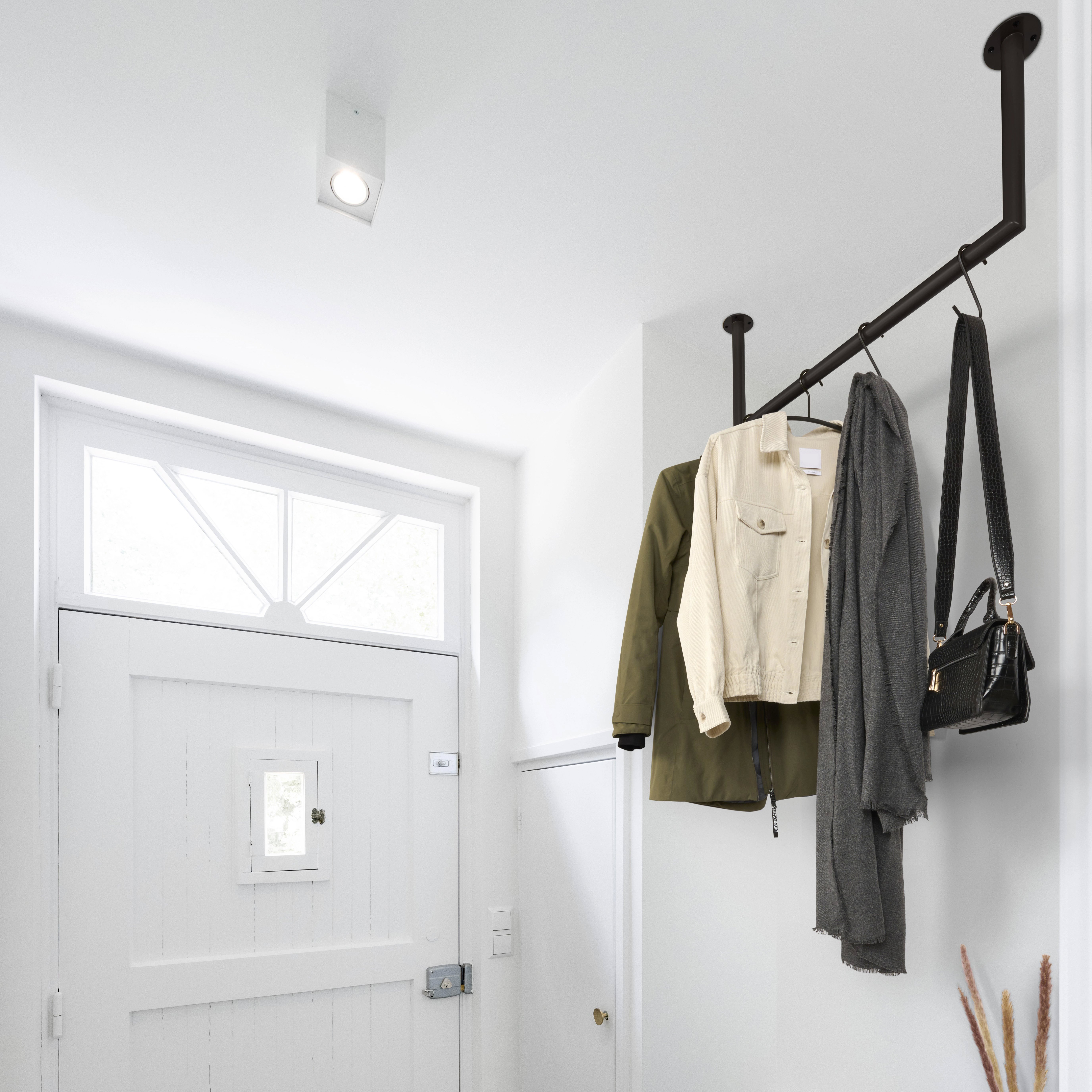 Garderobestang zwart U-vorm Ø32