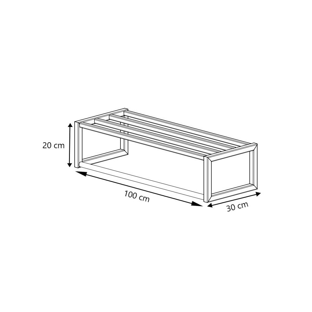 LIROdesign kapstok Lissabon  - wandkapstok zwart - 100cm