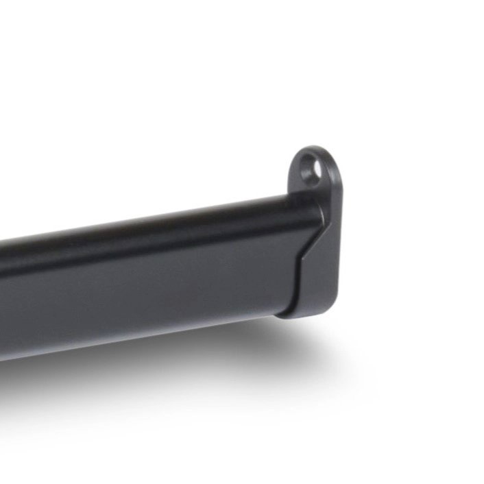 Zwarte wandflens voor ovaal buis 30x15 afbeelding