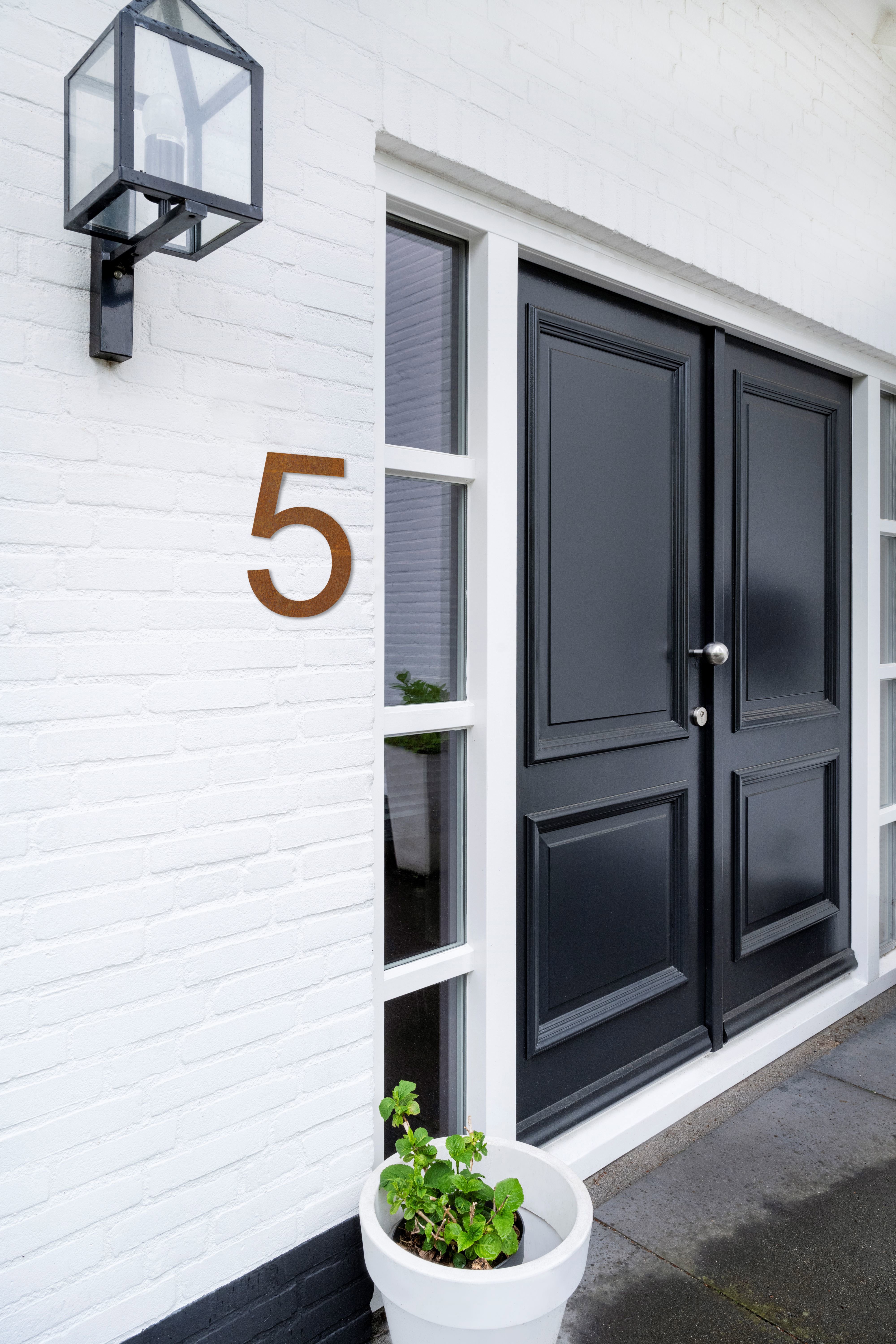 LIROdesign – Huisnummer cortenstaal 30cm – Nr. 5
