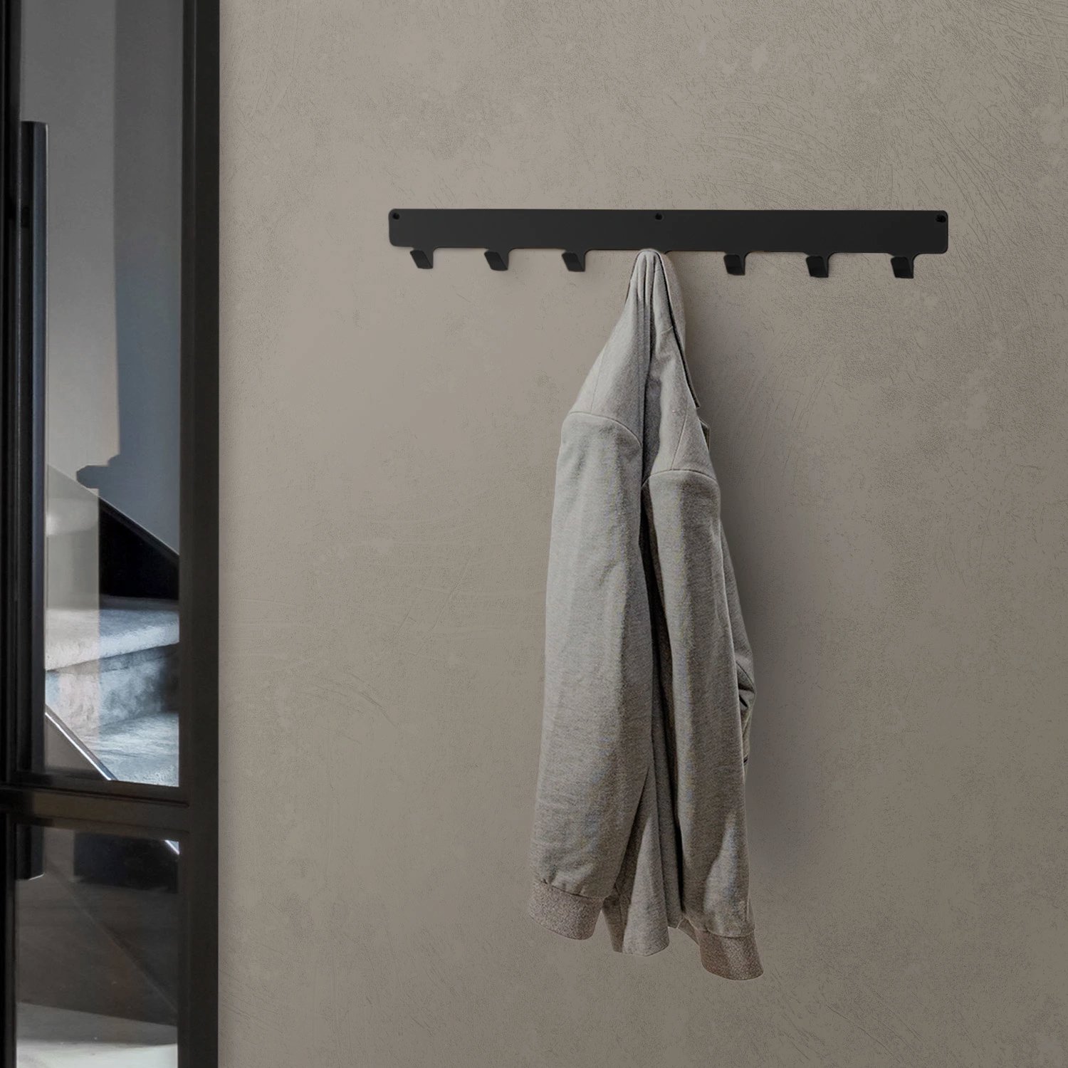 LIROdesign kapstok Valencia - wandkapstok zwart - 70 cm