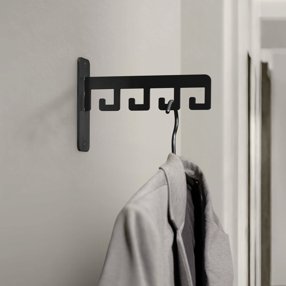 LIROdesign kapstok Barcelona - wandkapstok zwart - 4 haaks