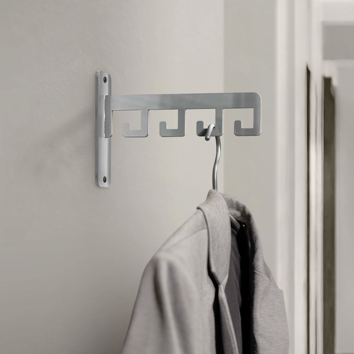 LIROdesign kapstok Barcelona - wandkapstok RVS - 4 haaks