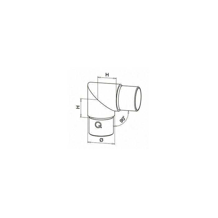 Hoekverbinder 90° scherp voor buis Ø42,4