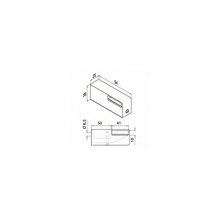 Leuningdrager voor 40x10 handleuning