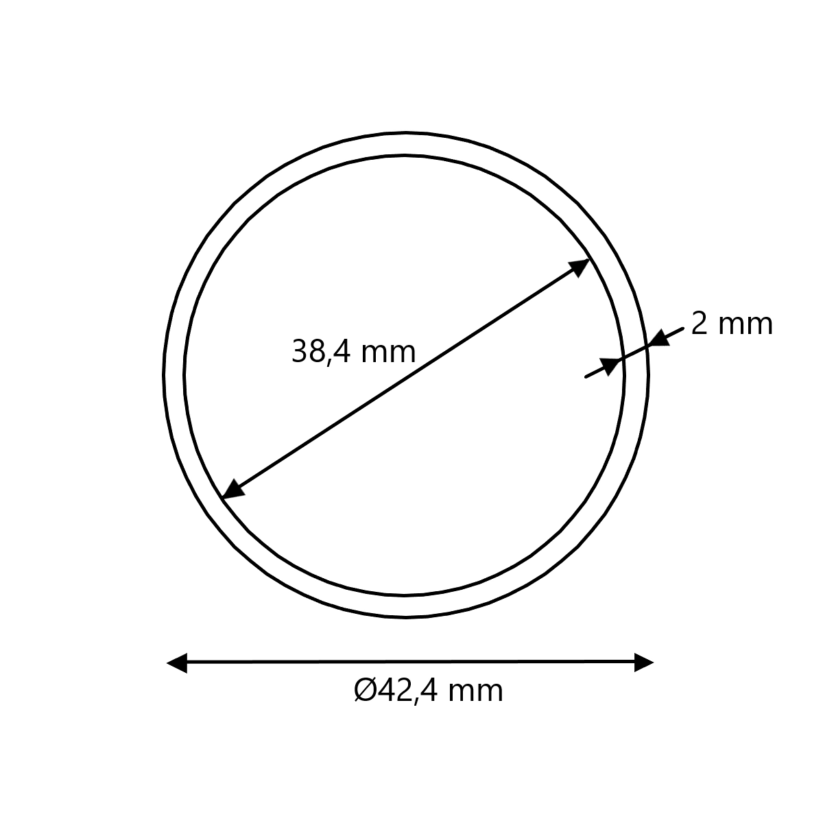 RVS buis brut Ø42,4x2