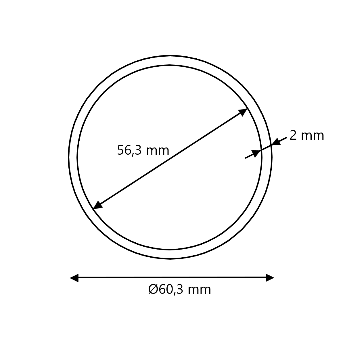 RVS buis brut Ø60,3x2
