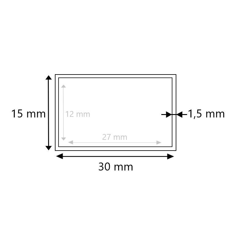 RVS  koker 30x15x1,5 geslepen