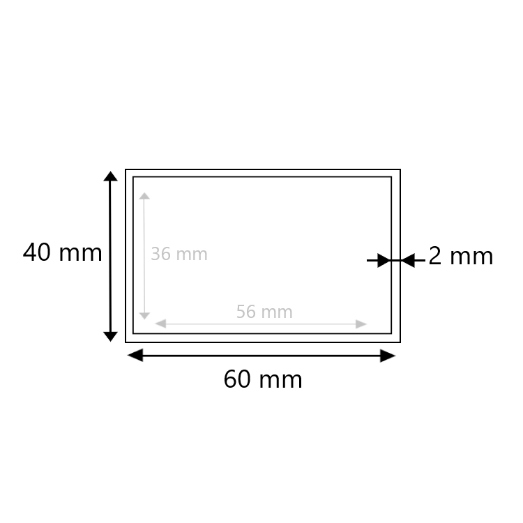 Brute RVS koker 60x40x2