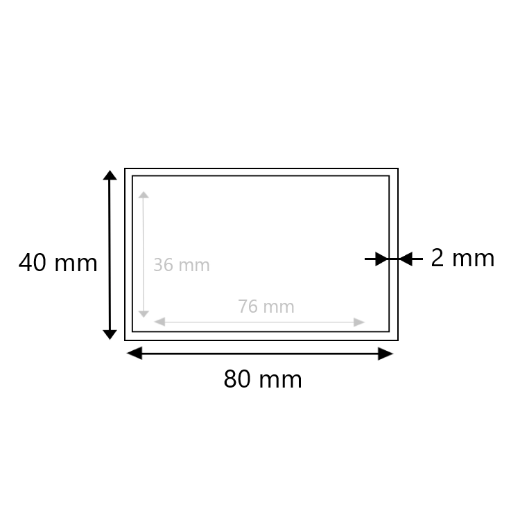 Brute RVS koker 80x40x2