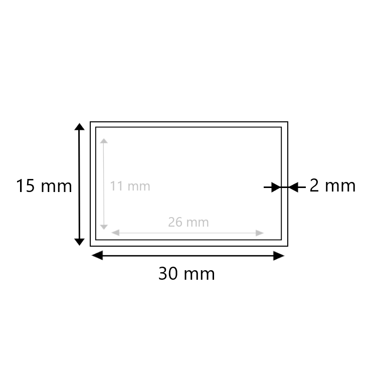 Brute RVS koker 30x15x2