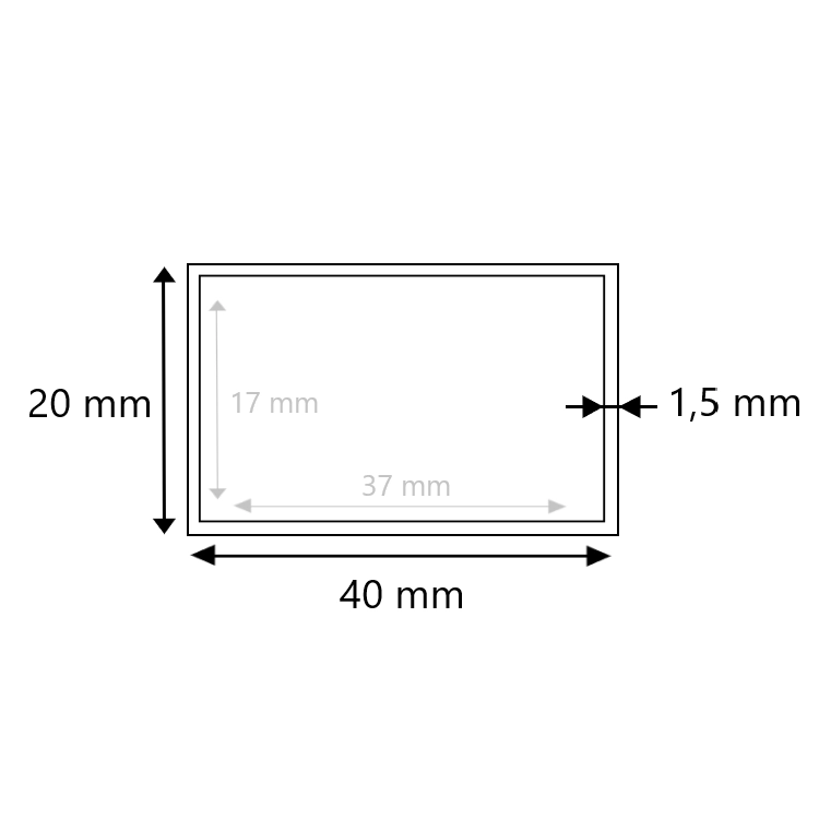 Brute RVS koker 40x20x1,5