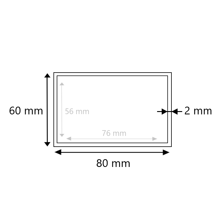 Brute RVS koker 80x60x2