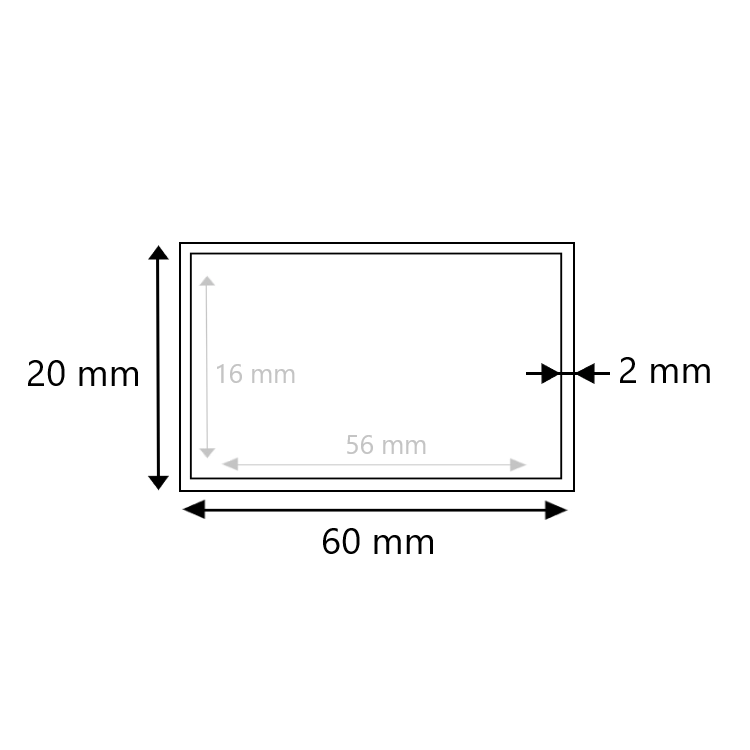 Blank stalen koker 60x20x2