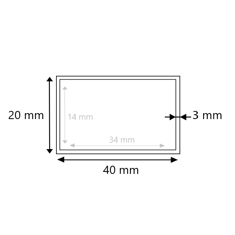 Blank stalen koker 40x20x3