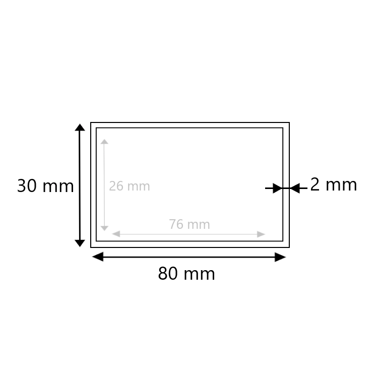 Blank stalen koker 80x30x2