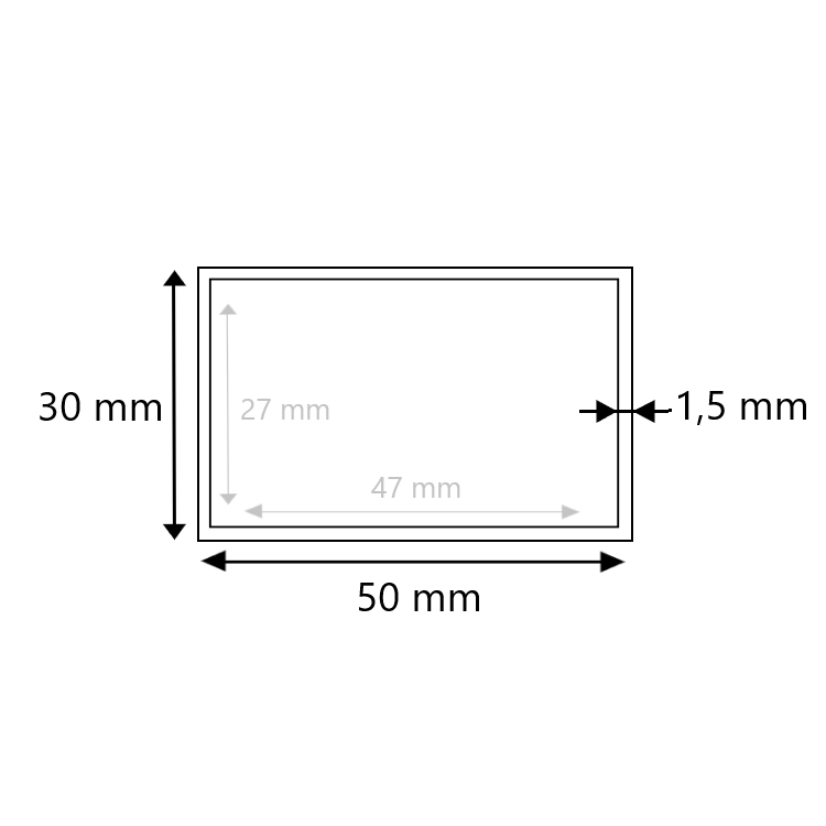 Blank stalen koker 50x30x1,5