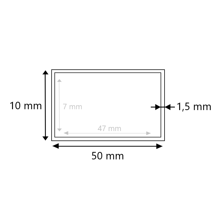 Blank stalen koker 50x10x1,5