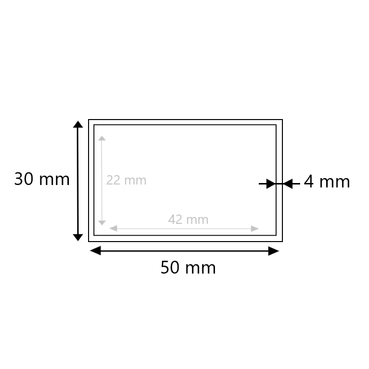 Zwart stalen koker 50x30x4