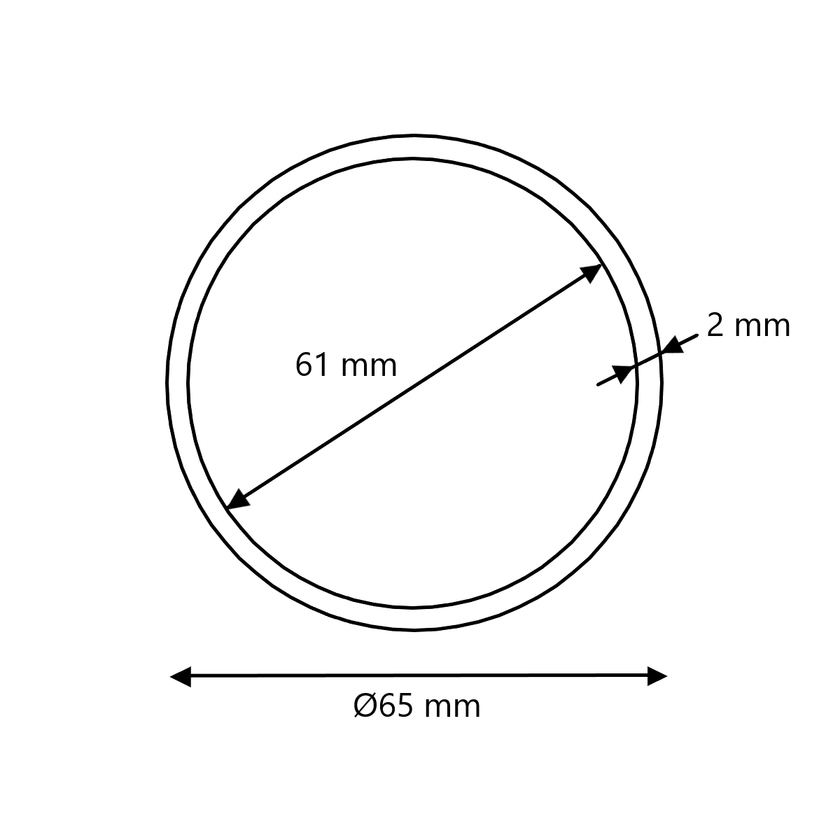 Blank stalen buis Ø65x2