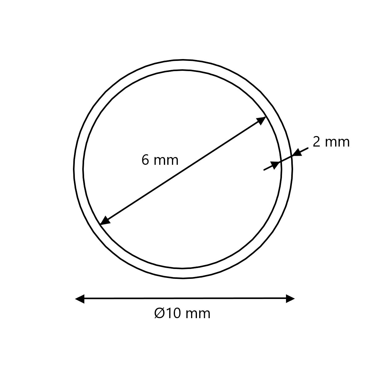 Blank stalen buis Ø10x2 naadloos
