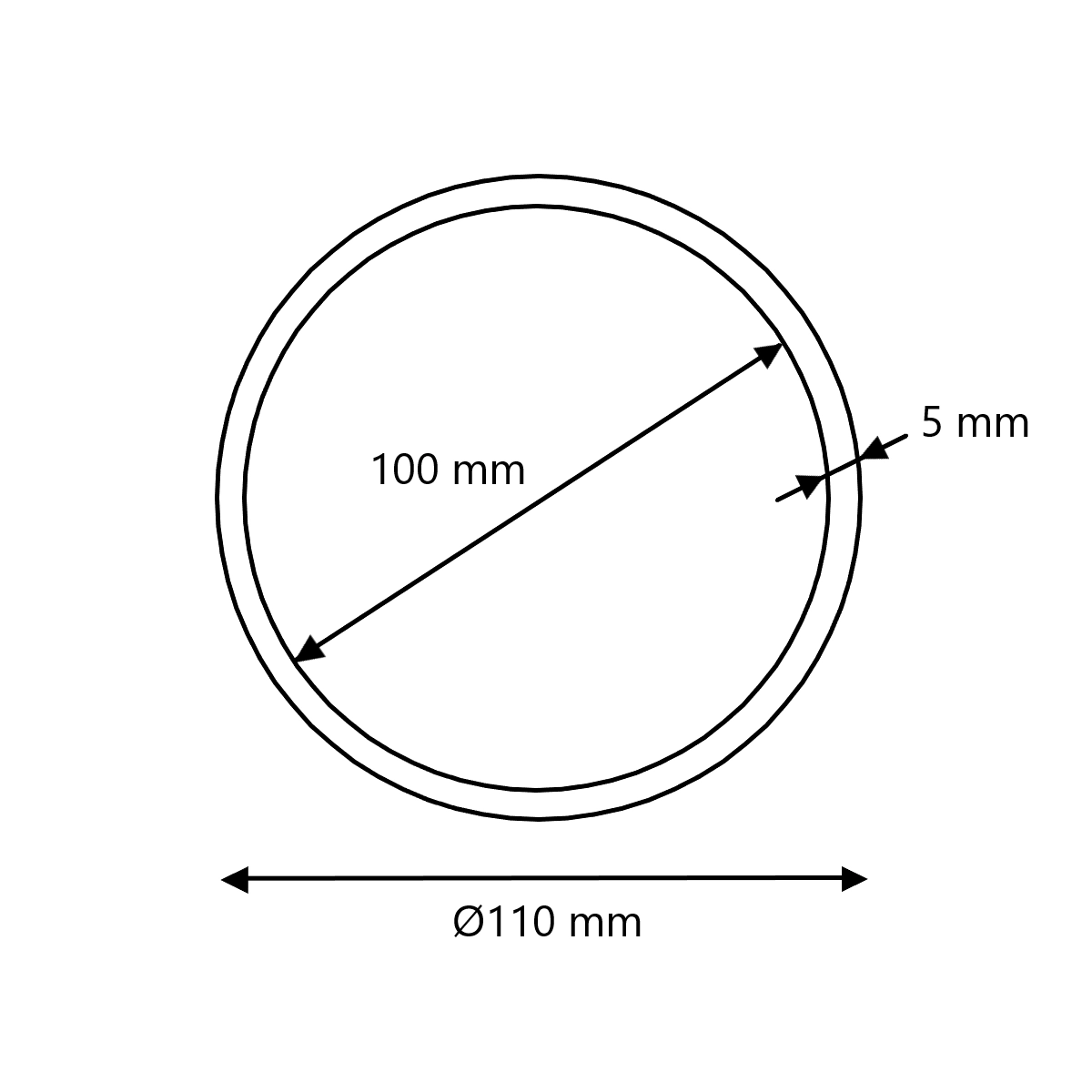 Aluminium buis Ø110x5