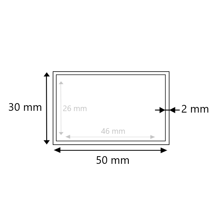 Aluminium koker 50x30x2