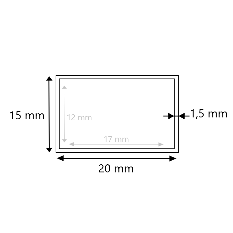Aluminium koker 20x15x1,5