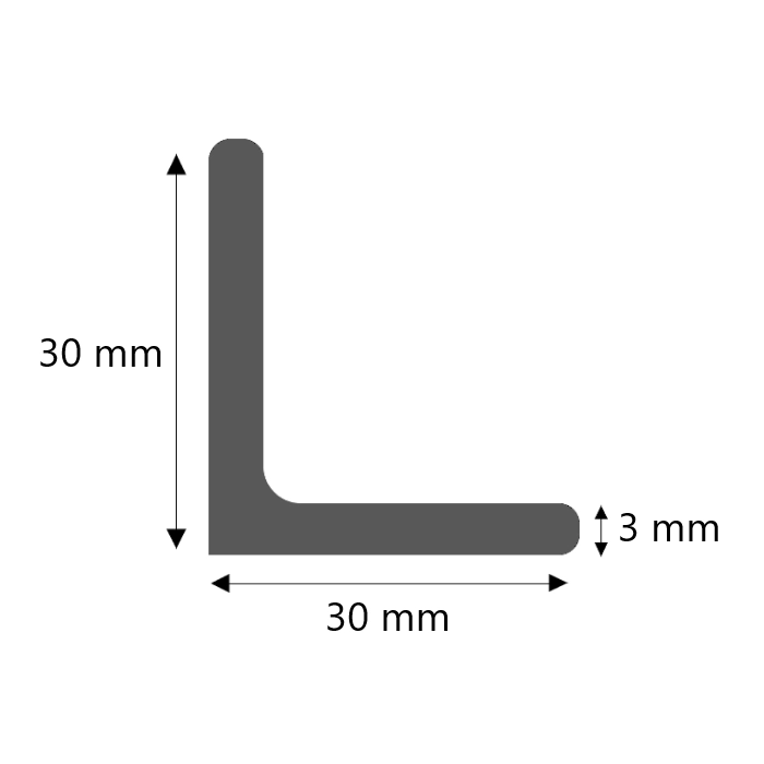 RVS hoekprofiel 30x30x3
