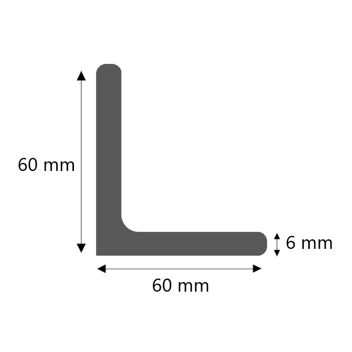 RVS hoekprofiel 60x60x6