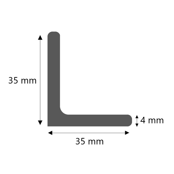 Stalen hoekprofiel warm gewalst 35x35x4