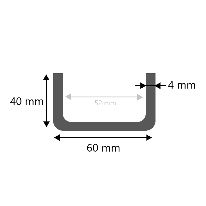 Stalen U profiel koud gewalst 40x60x40x4