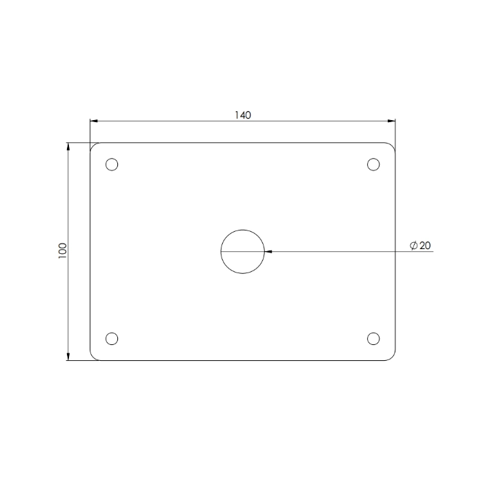 Gouden tafelpoot rechthoekig