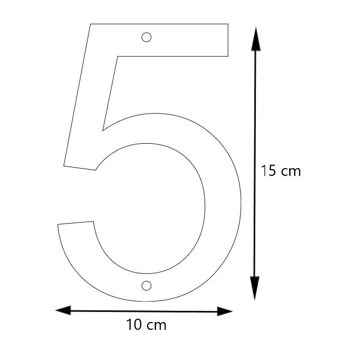 LIROdesign – Huisnummer cortenstaal 15cm – Nr. 5