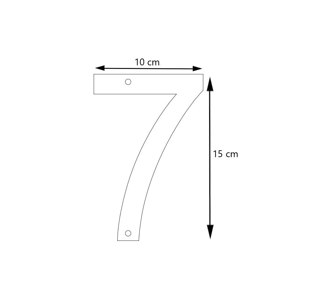 LIROdesign – Huisnummer cortenstaal 15cm – Nr. 7