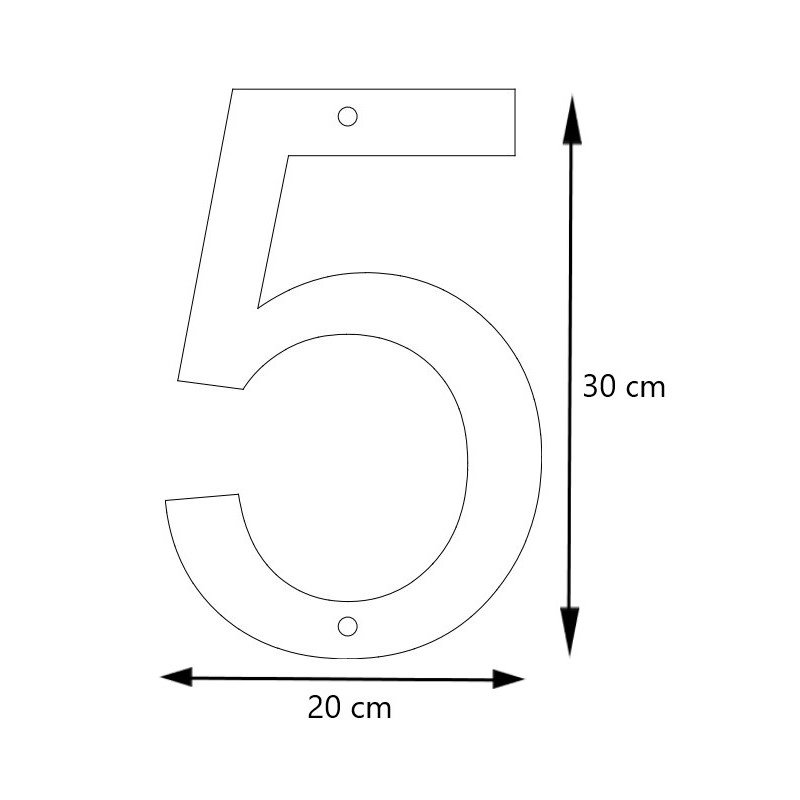 LIROdesign – Huisnummer cortenstaal 30cm – Nr. 5