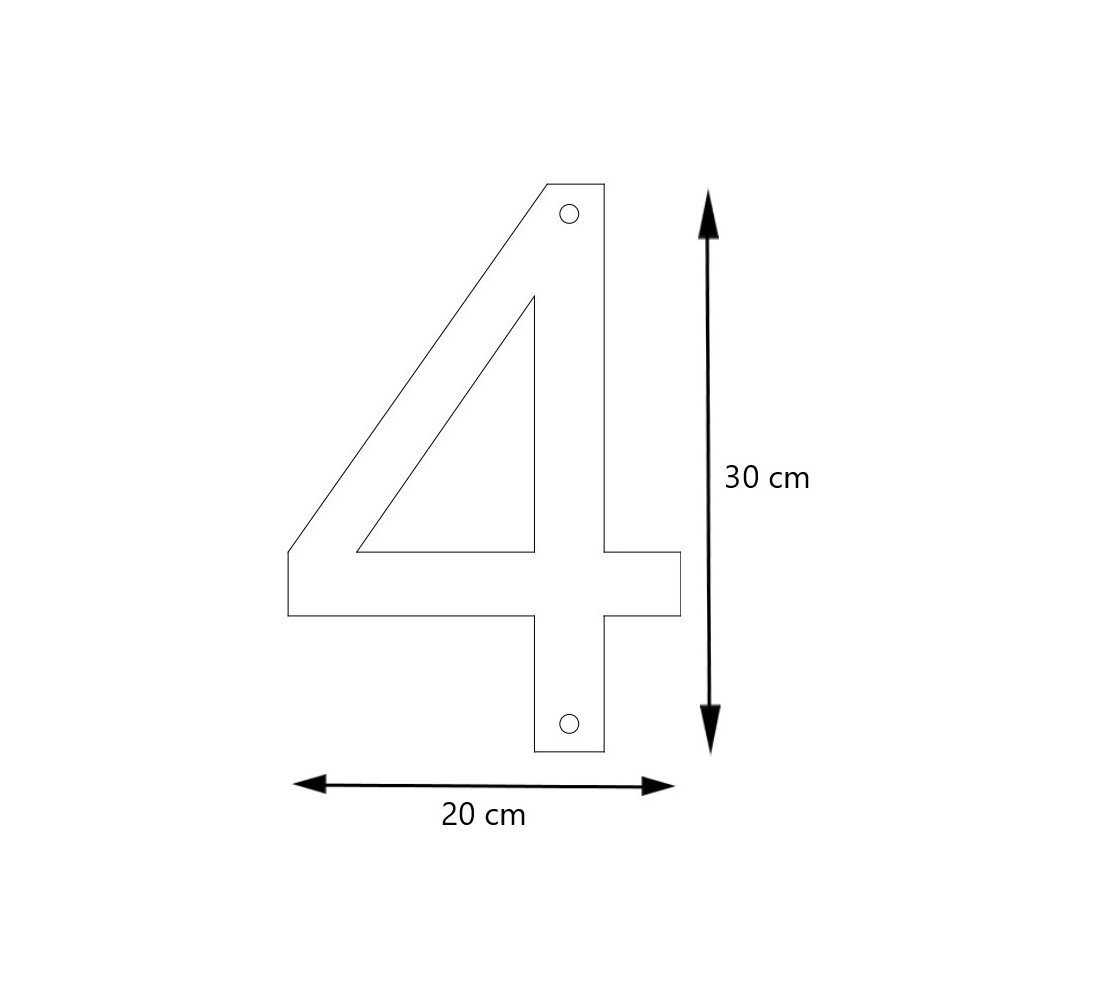 LIROdesign – Huisnummer cortenstaal 30cm – Nr. 4
