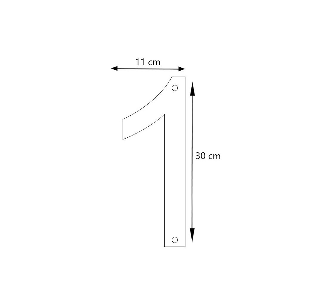 LIROdesign – Huisnummer cortenstaal 30cm – Nr. 1