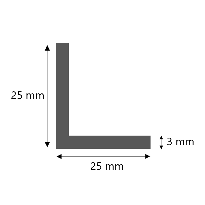 Stalen hoekprofiel koud gewalst strakke hoek 25x25x3
