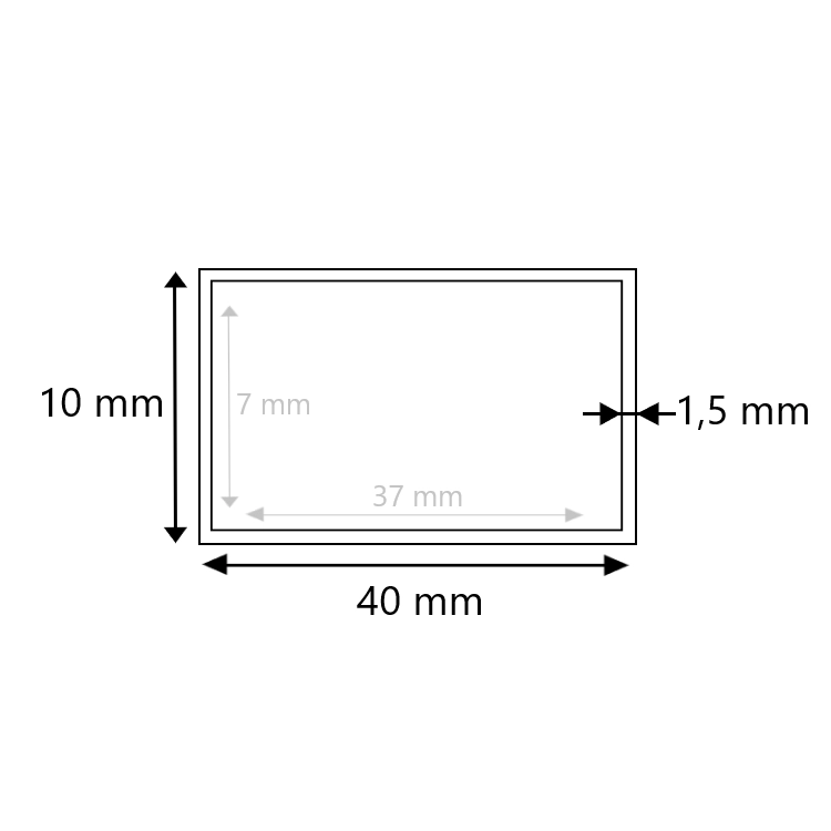 Inox koker 40x10x1,5 geslepen