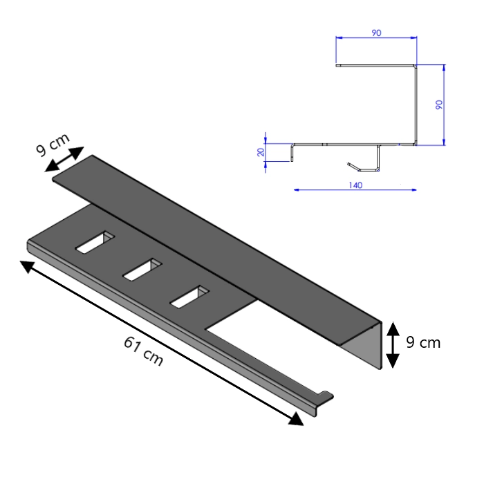 LIROdesign keukenrolhouder Stockholm wit - L