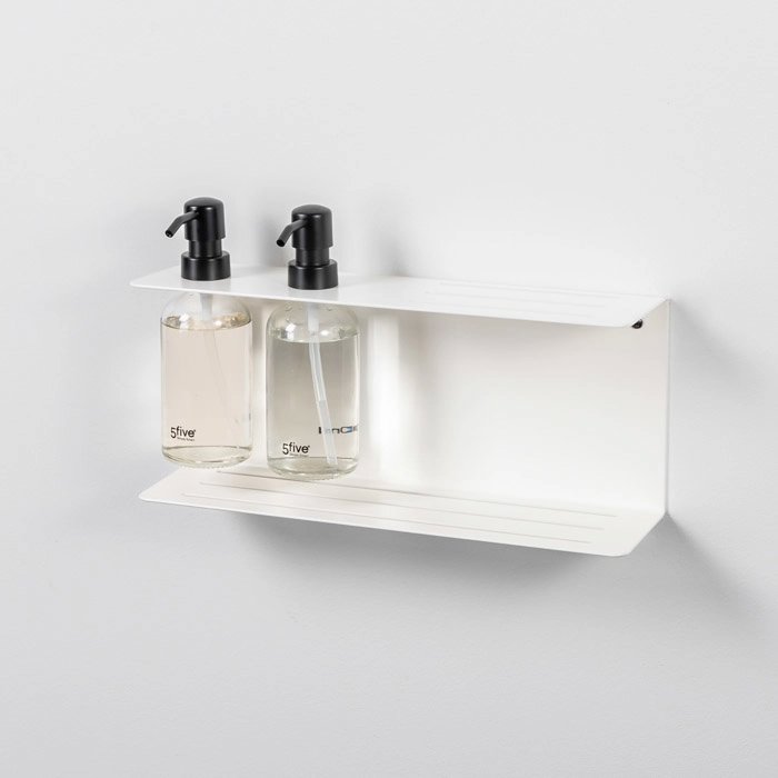 LIROdesign doucherek met zeepdispenser Bordeaux - wit