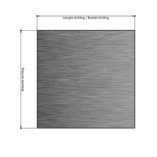 RVS plaat 1mm geborsteld