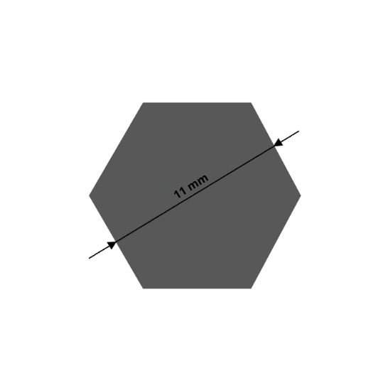 Zeskant blank staal 11 mm