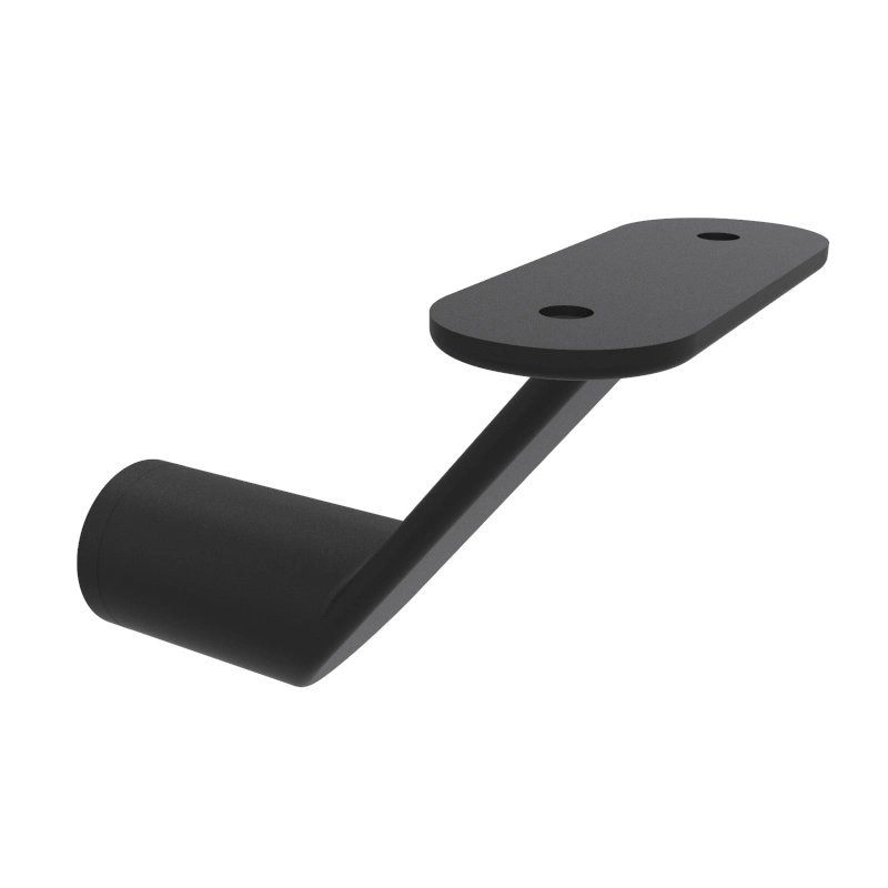Zwarte schuine leuningdrager voor vlakke handleuning (blind) afbeelding