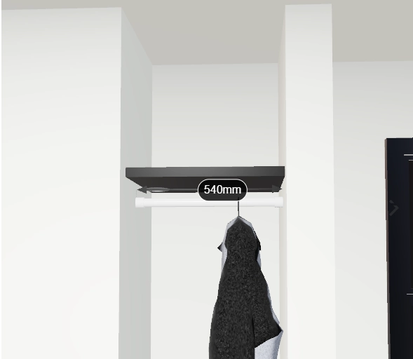 Tweedekans Witte garderobestang Ø32 (blind)